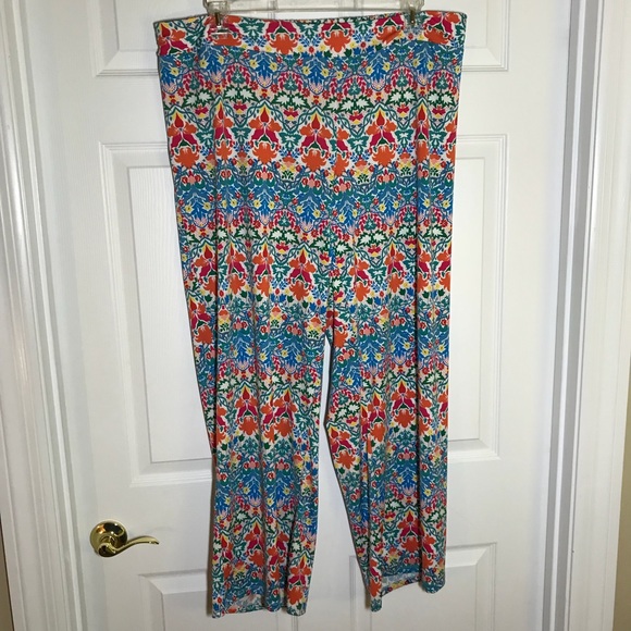 New Directions Mixed Print Palazzo Pants - Picture 1 of 7